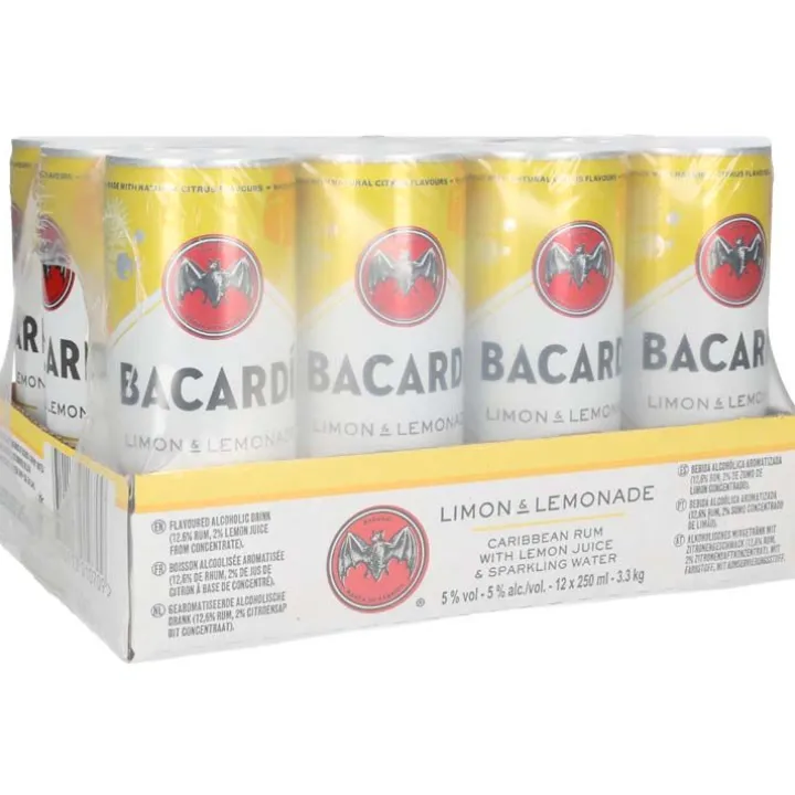 Bacardi Limon & Lemonade tray 12 x 25 cl