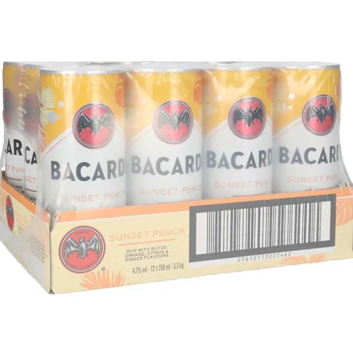 Bacardi Sunset Punch tray 12 x 25 cl
